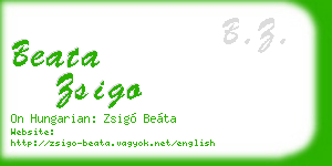 beata zsigo business card